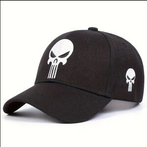 🆕 “Punisher” Breathable Adjustable Baseball Cap With Skull Embroidery 💀
